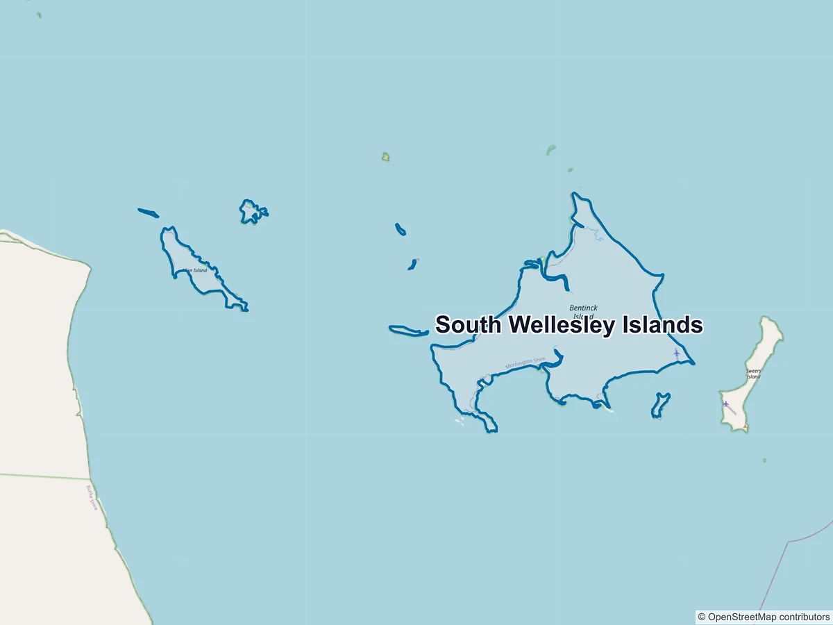 Map of South Wellesley Islands, QLD, Australia
