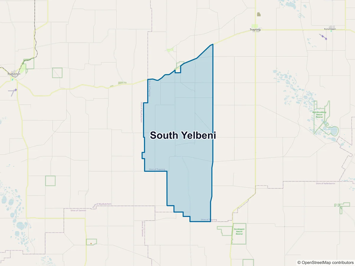 Map of South Yelbeni, WA, Australia