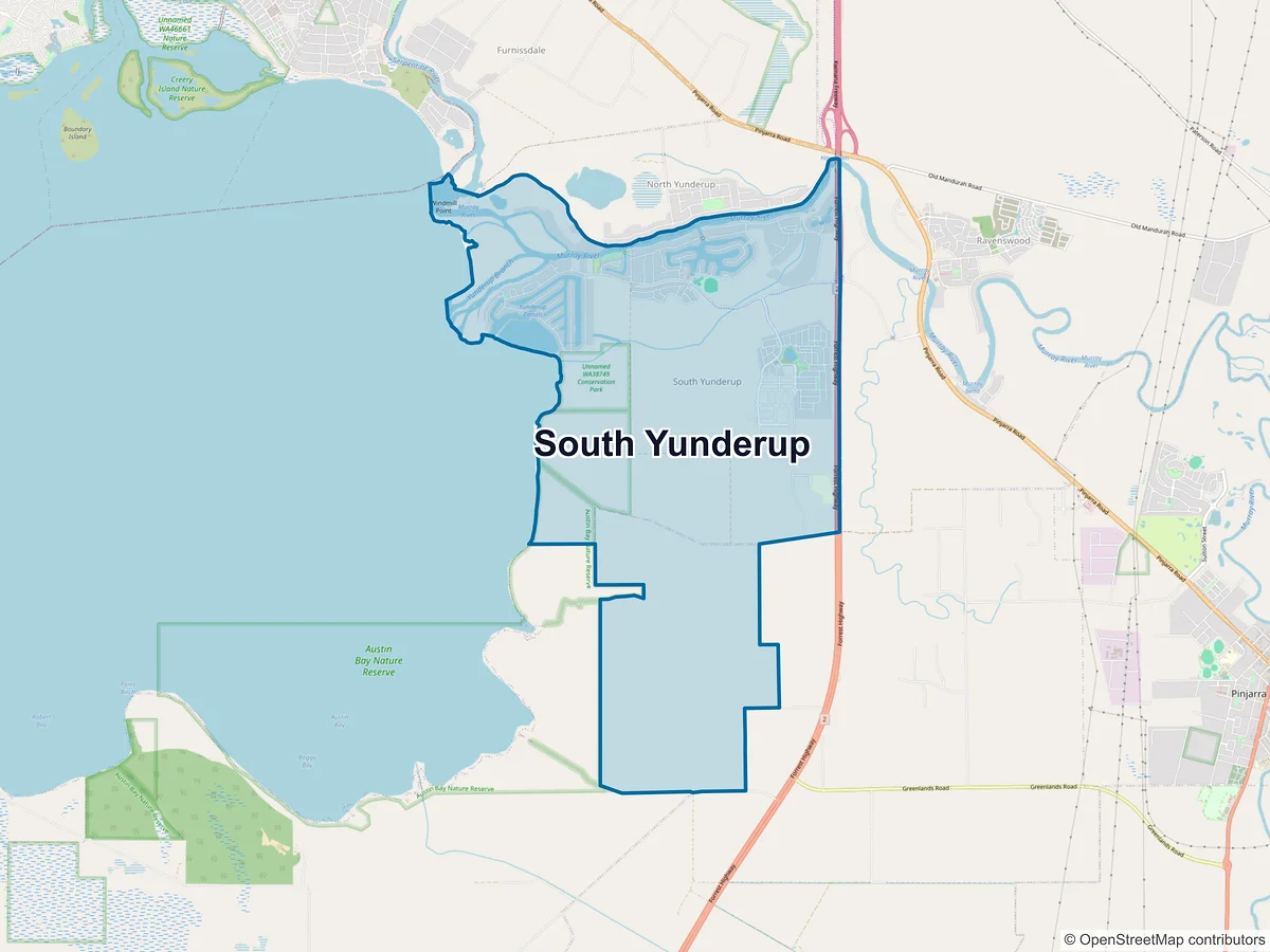 Map of South Yunderup, WA, Australia