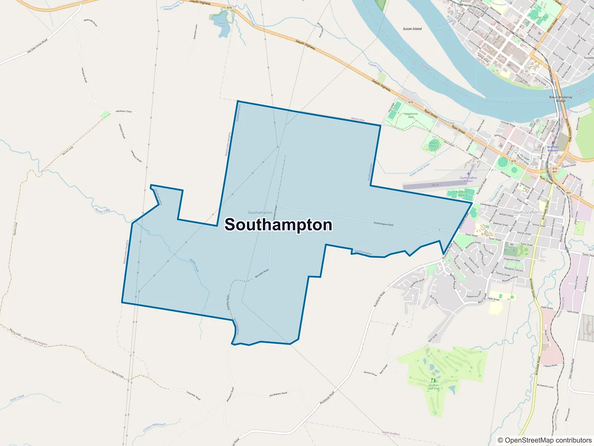 Map of Southampton, NSW, Australia