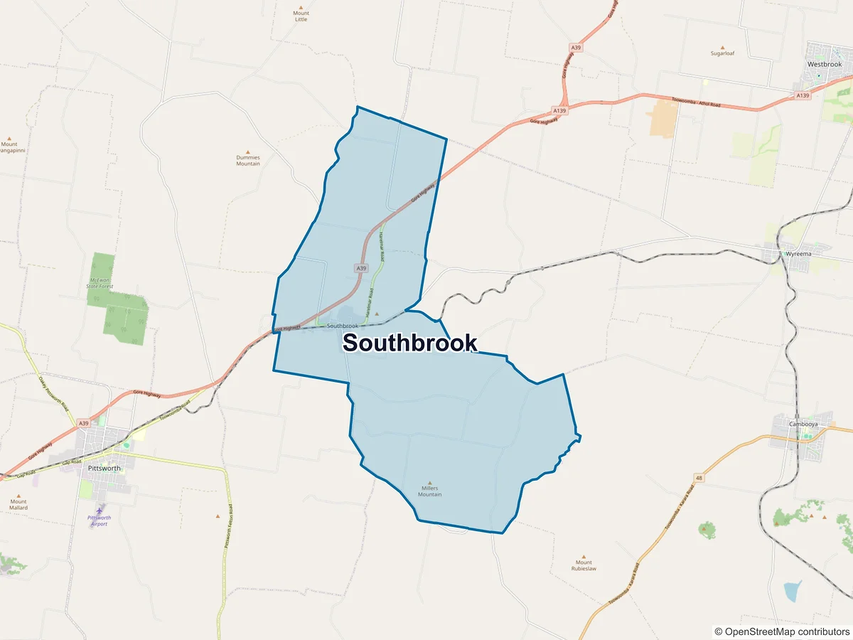 Map of Southbrook, QLD, Australia