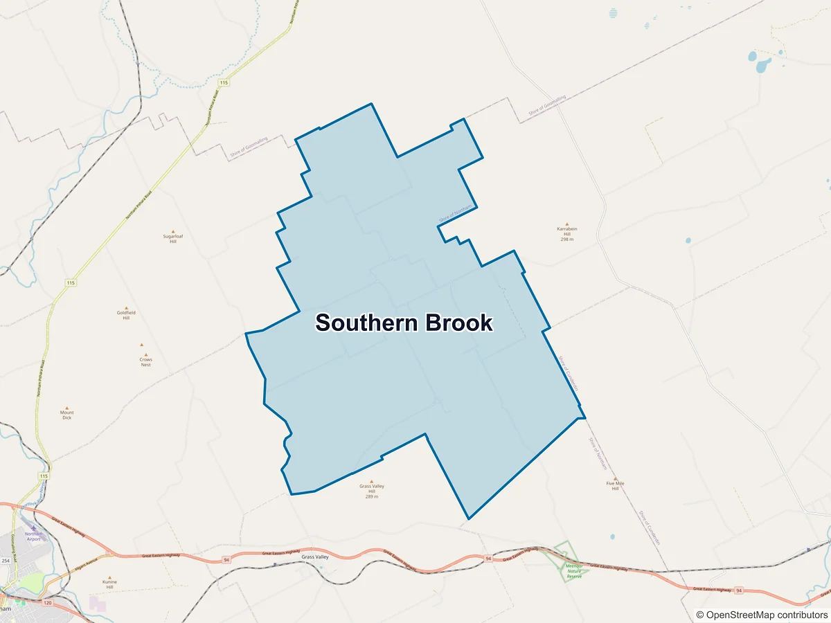Map of Southern Brook, WA, Australia