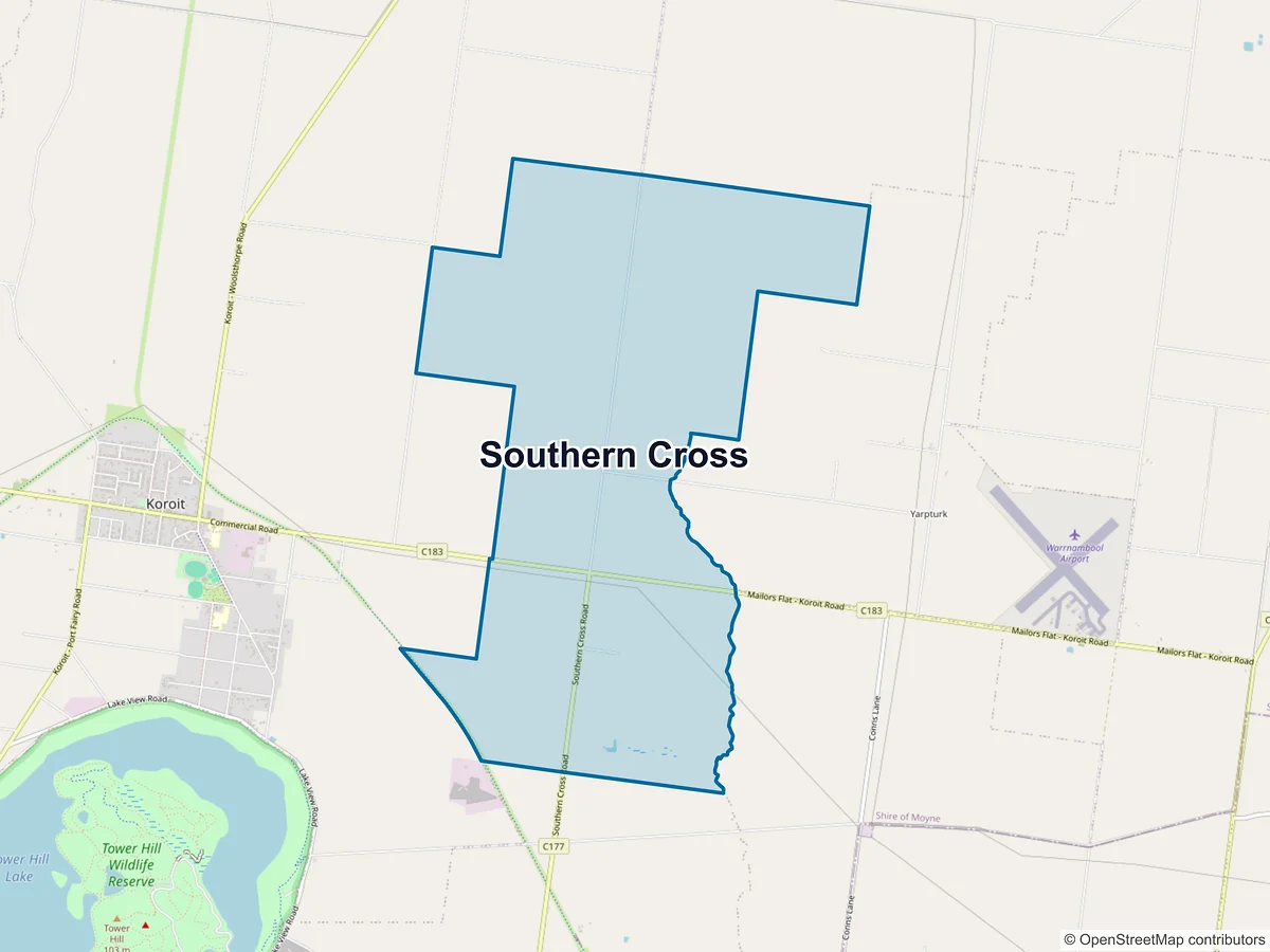 Map of Southern Cross, VIC, Australia