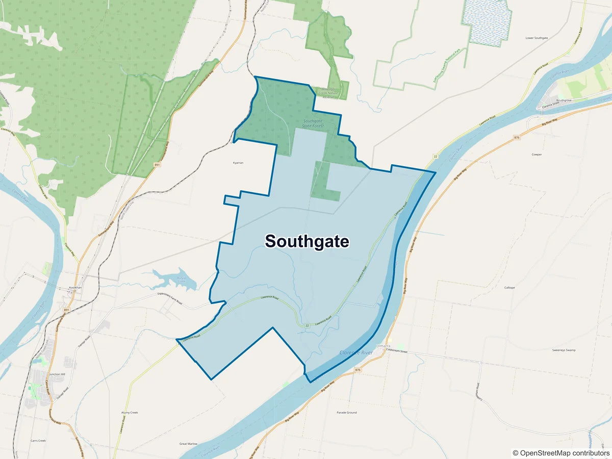Map of Southgate, NSW, Australia