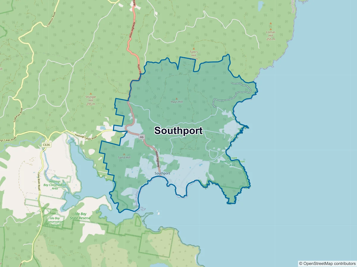 Map of Southport, TAS, Australia