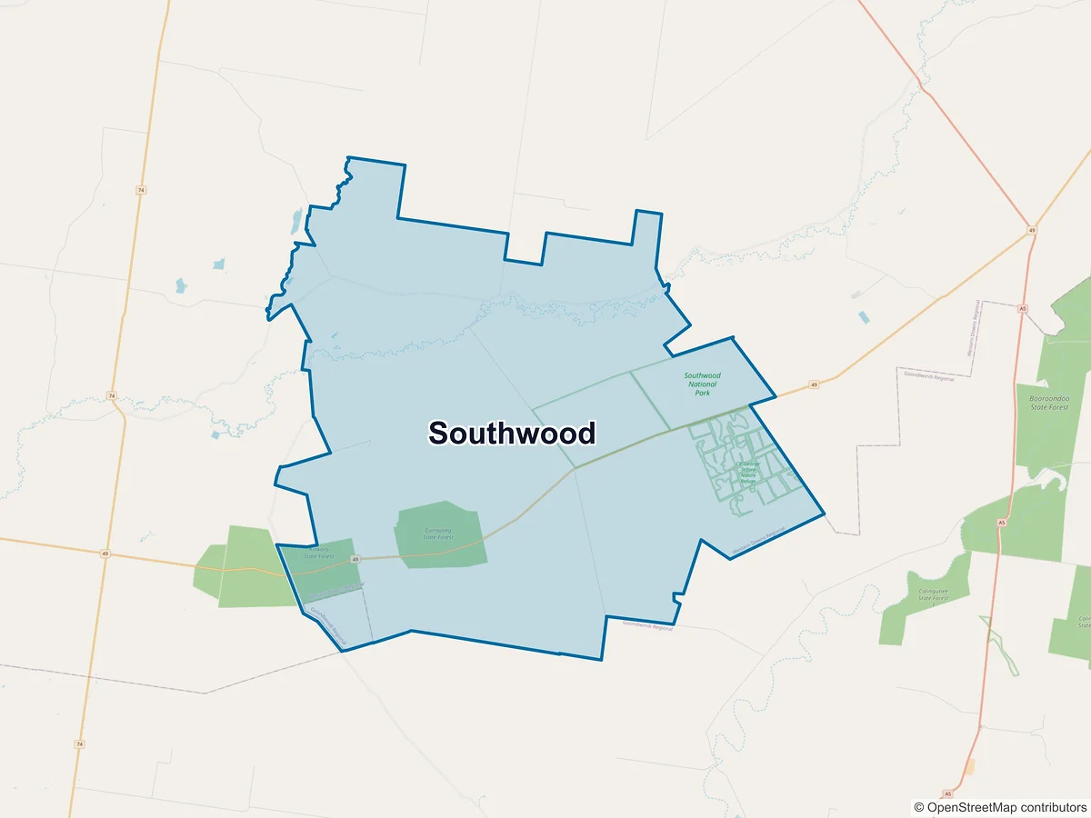 Map of Southwood, QLD, Australia