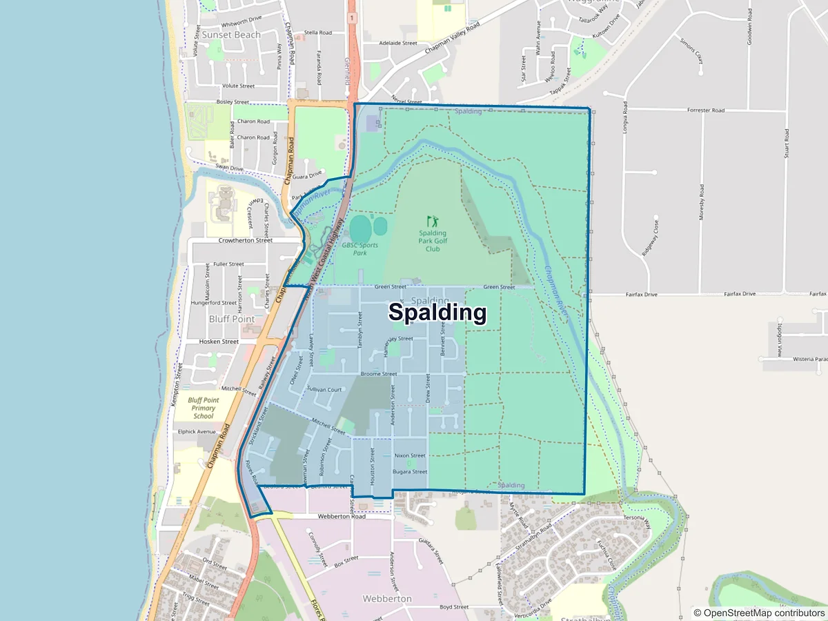 Map of Spalding, WA, Australia