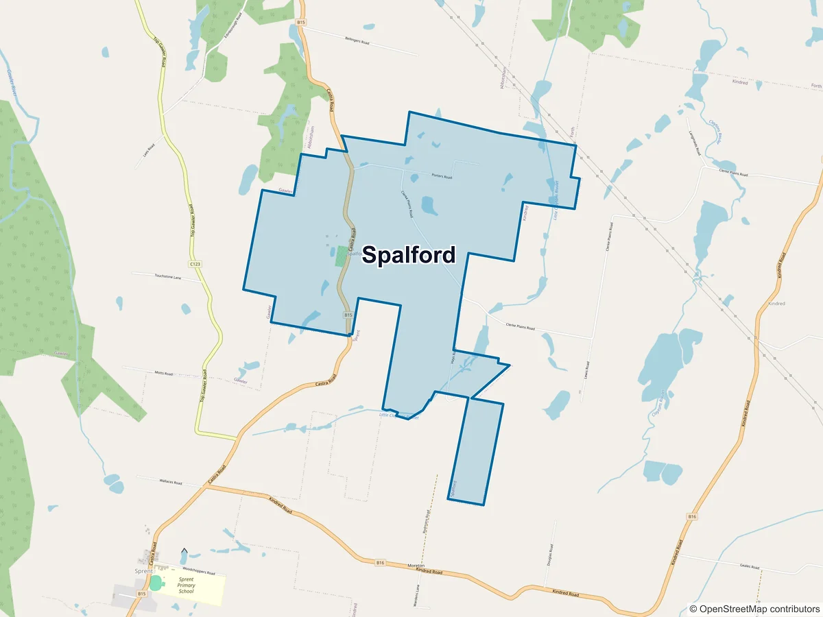 Map of Spalford, TAS, Australia