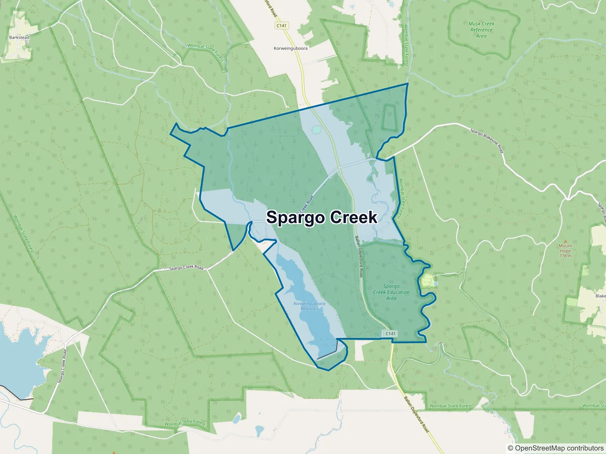 Map of Spargo Creek, VIC, Australia