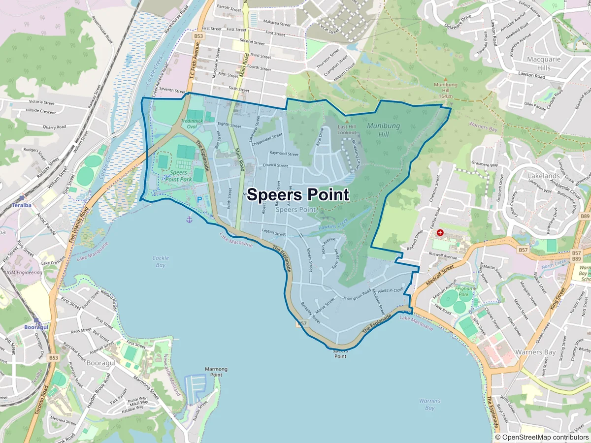 Map of Speers Point, NSW, Australia