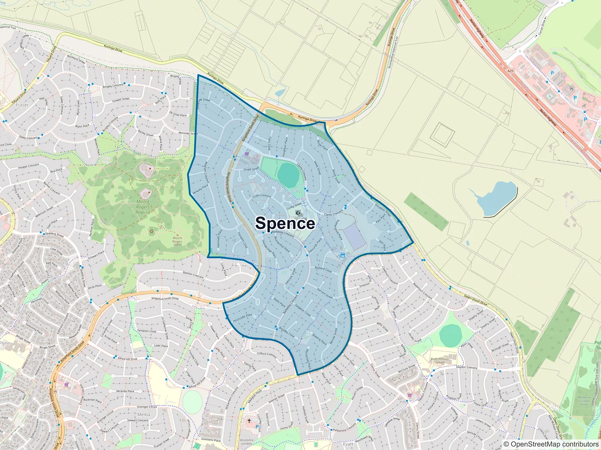 Map of Spence, ACT, Australia