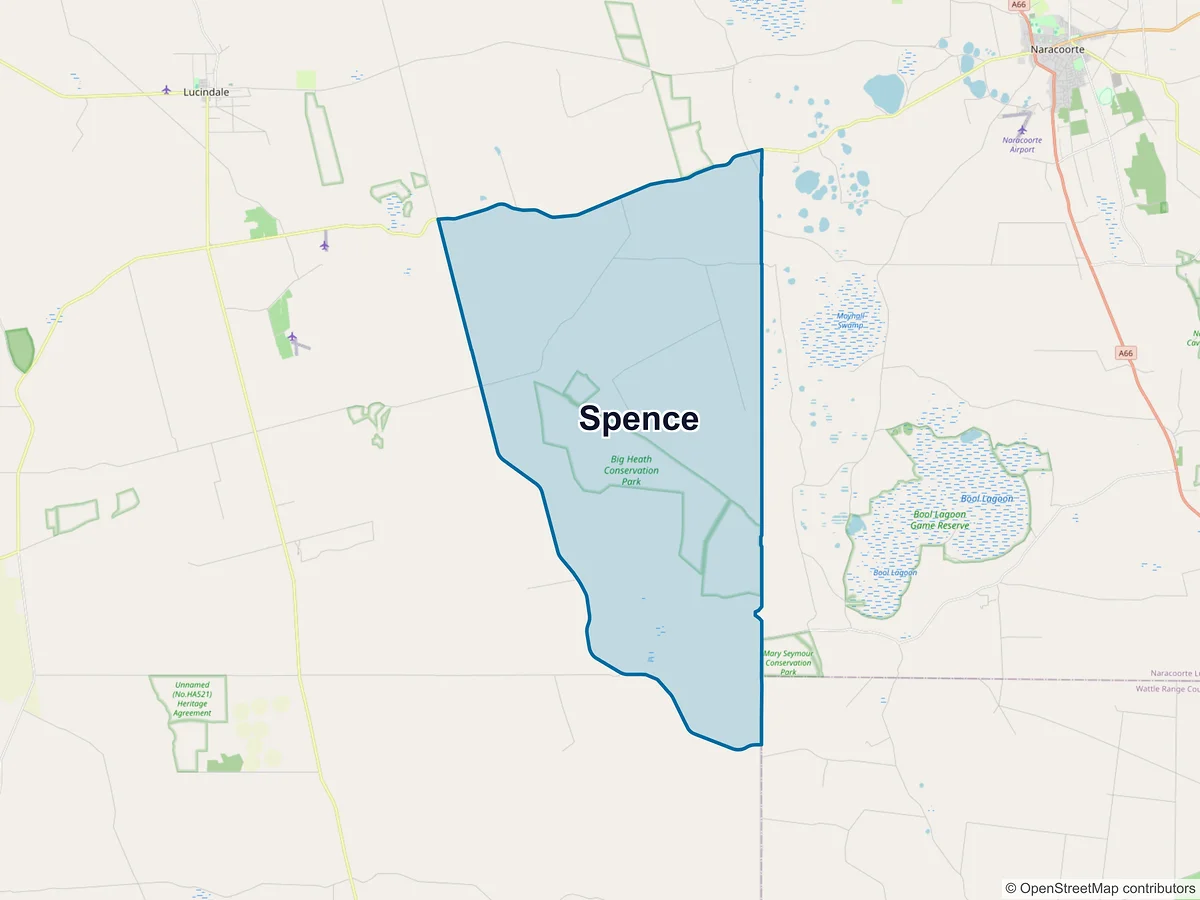 Map of Spence, SA, Australia