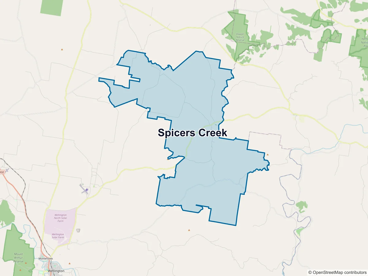 Map of Spicers Creek, NSW, Australia