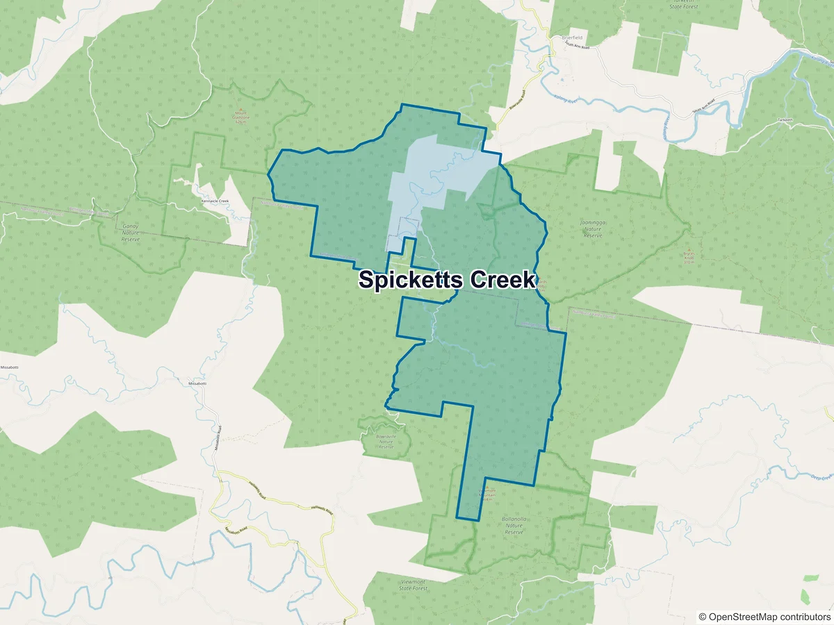 Map of Spicketts Creek, NSW, Australia