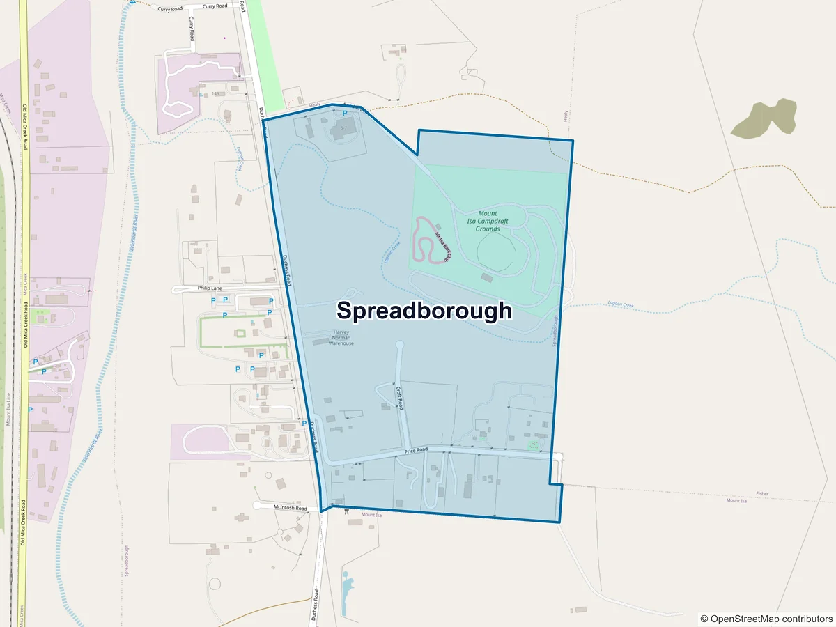 Map of Spreadborough, QLD, Australia