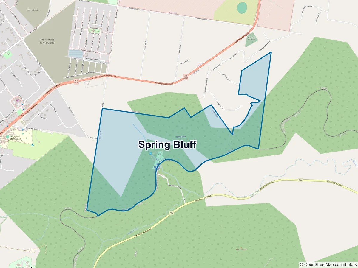 Map of Spring Bluff, QLD, Australia