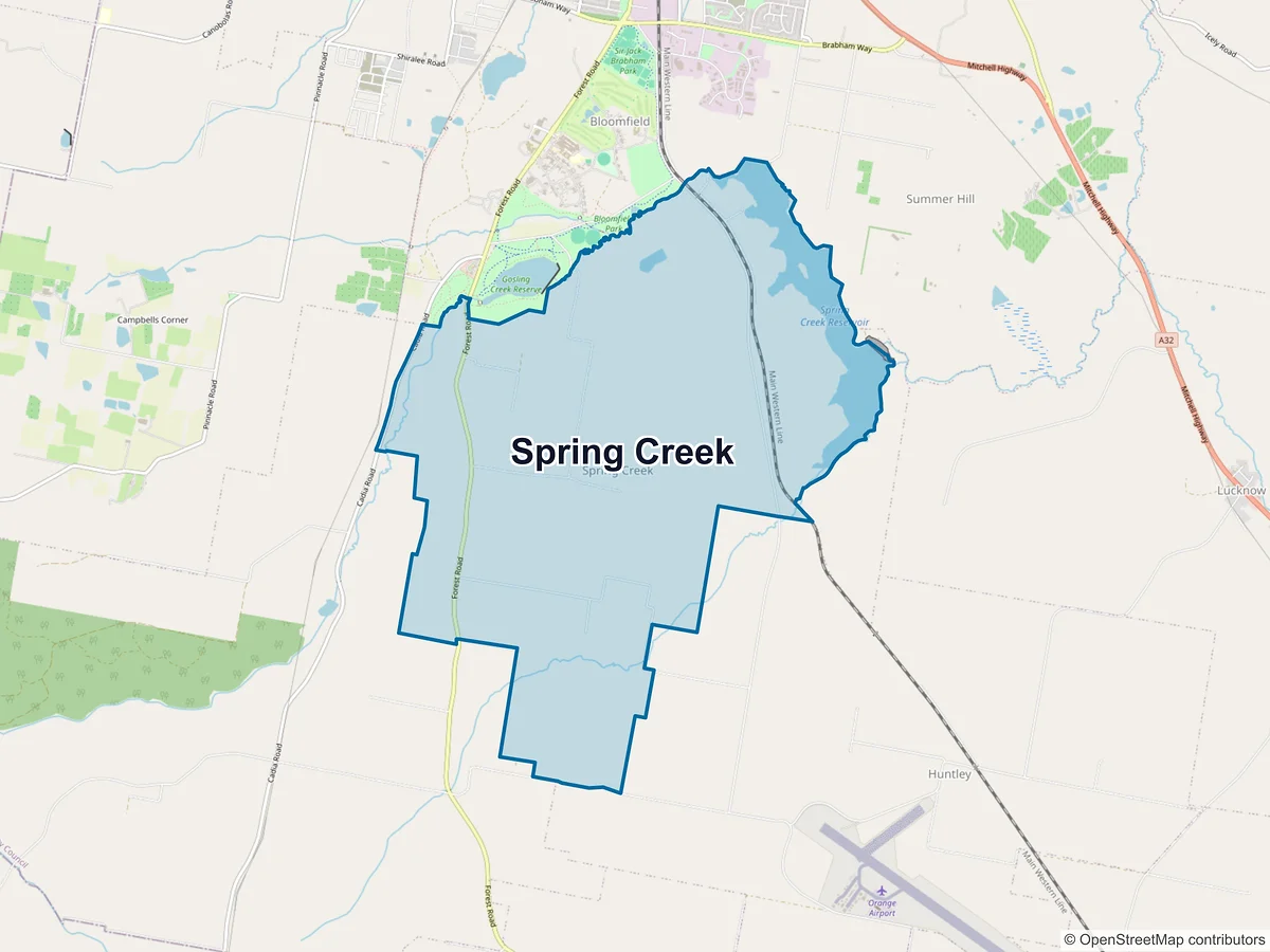 Map of Spring Creek, NSW, Australia