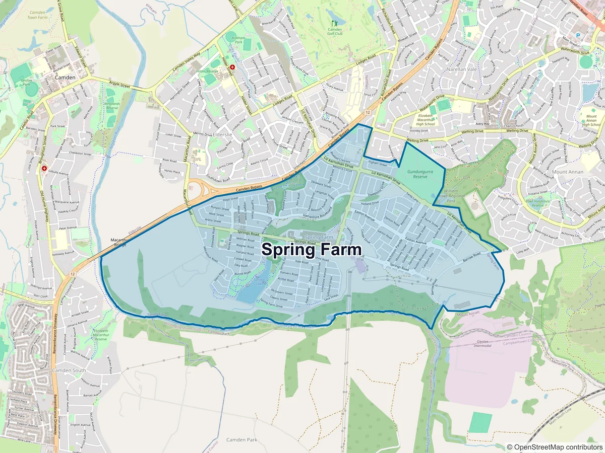 Map of Spring Farm, NSW, Australia