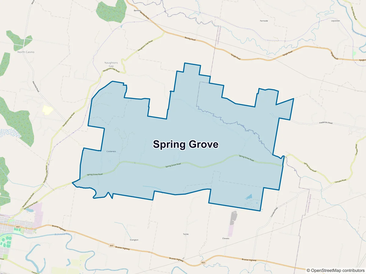 Map of Spring Grove, NSW, Australia