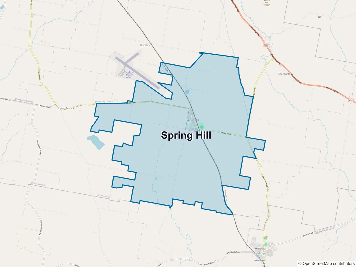 Map of Spring Hill, NSW, Australia