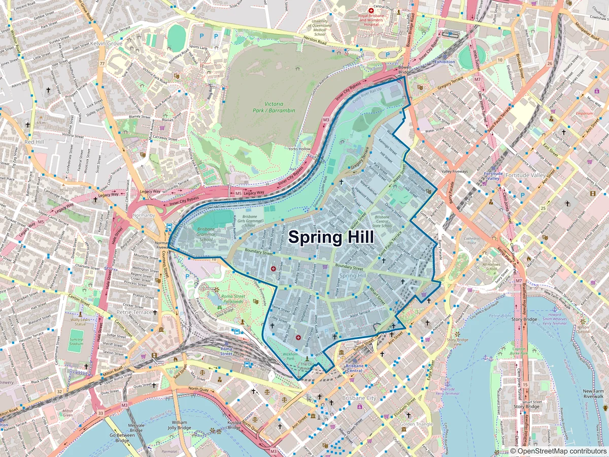 Map of Spring Hill, QLD, Australia