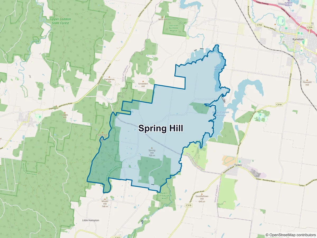 Map of Spring Hill, VIC, Australia