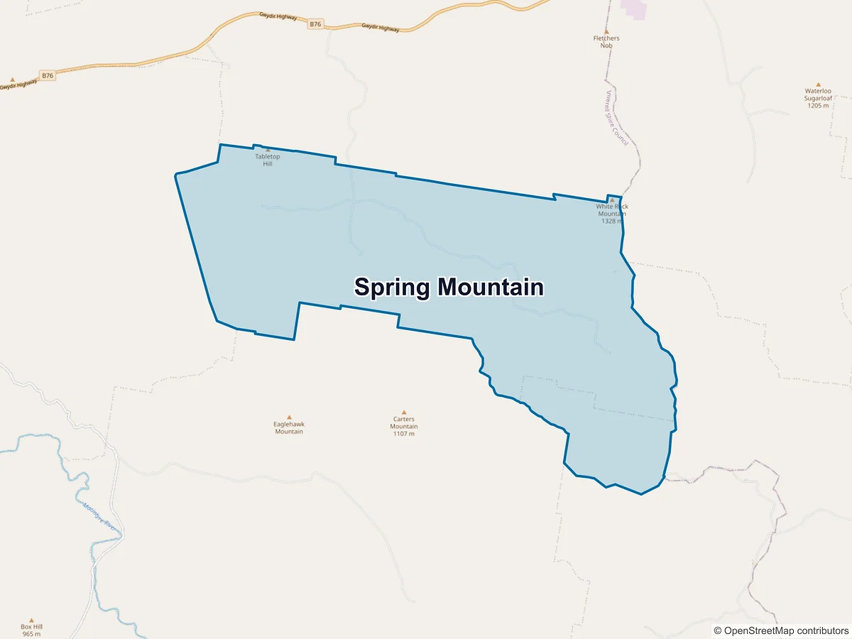 Map of Spring Mountain, NSW, Australia