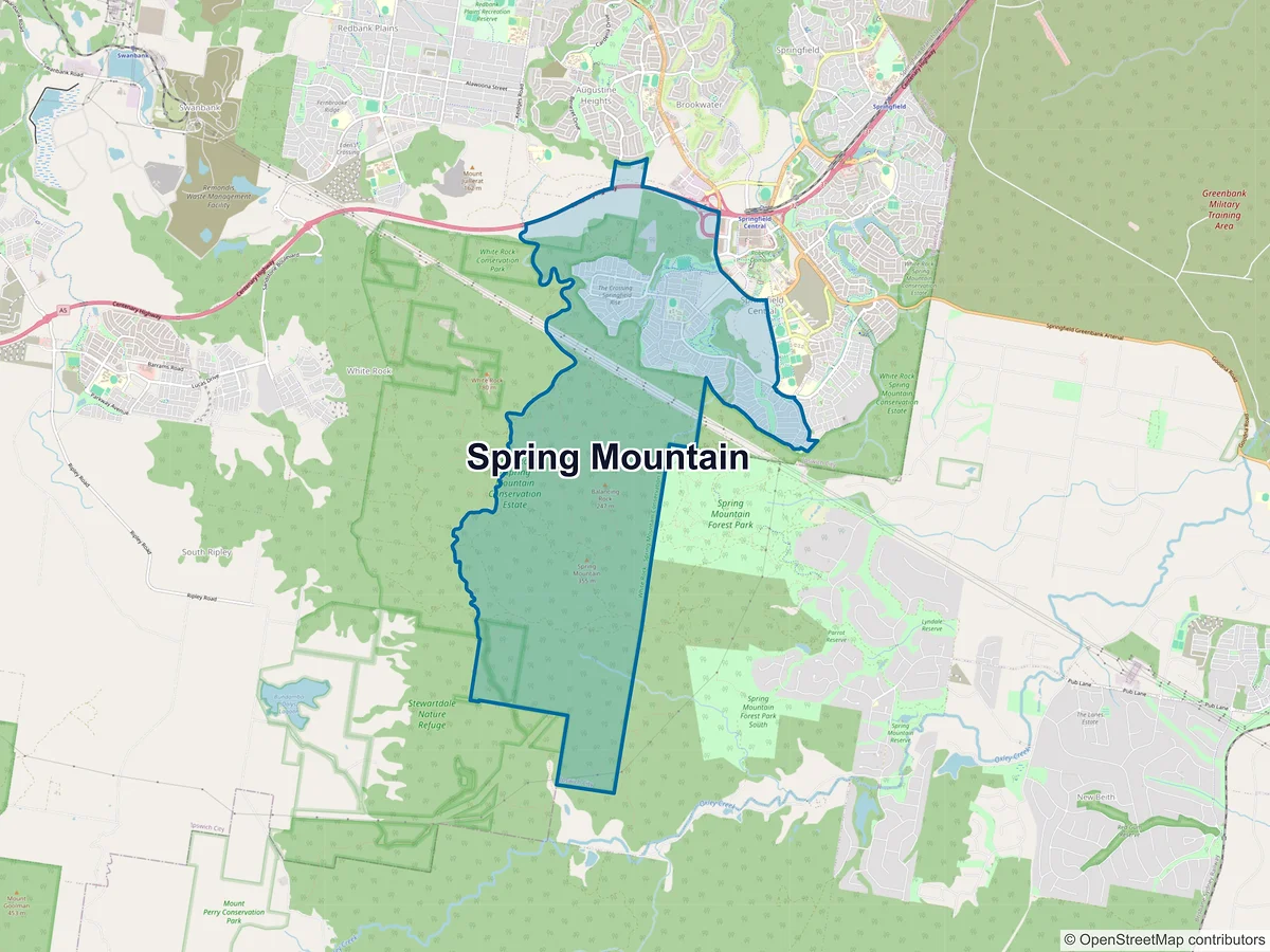 Map of Spring Mountain, QLD, Australia