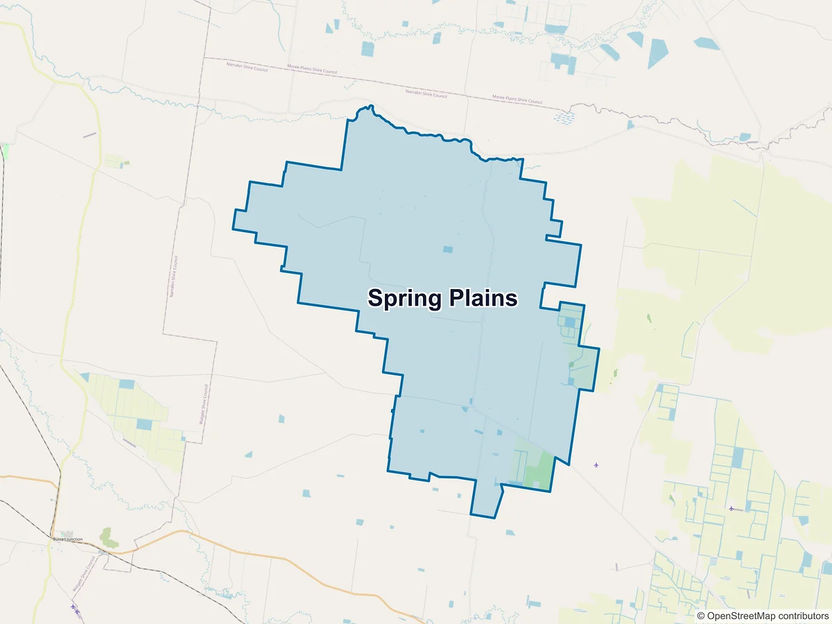 Map of Spring Plains, NSW, Australia