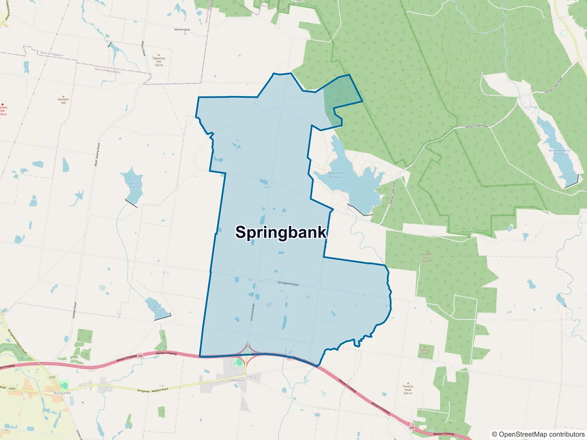 Map of Springbank, VIC, Australia