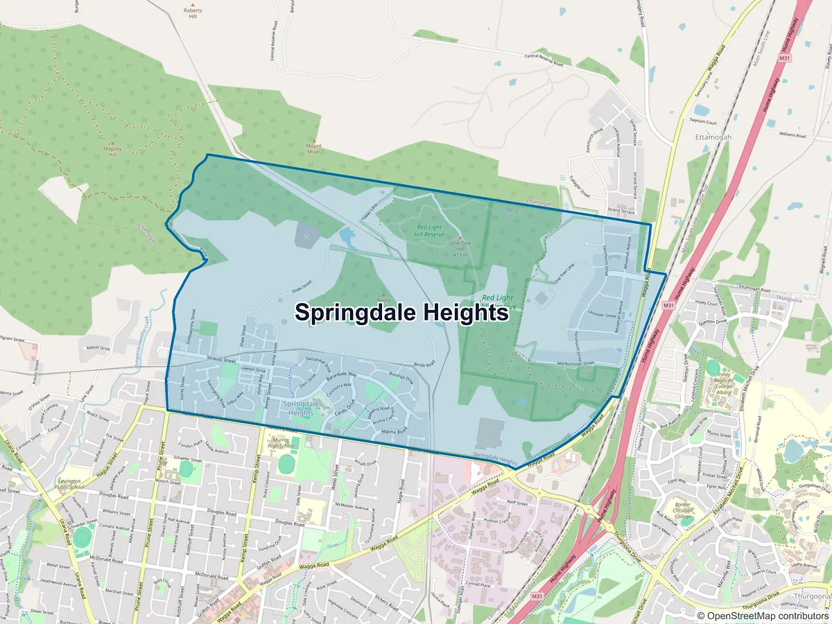 Map of Springdale Heights, NSW, Australia