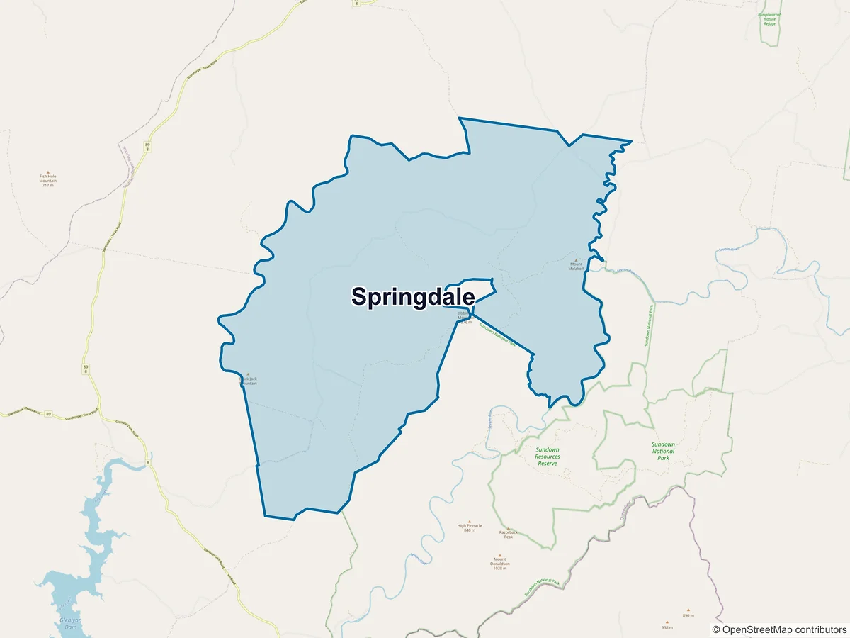 Map of Springdale, QLD, Australia