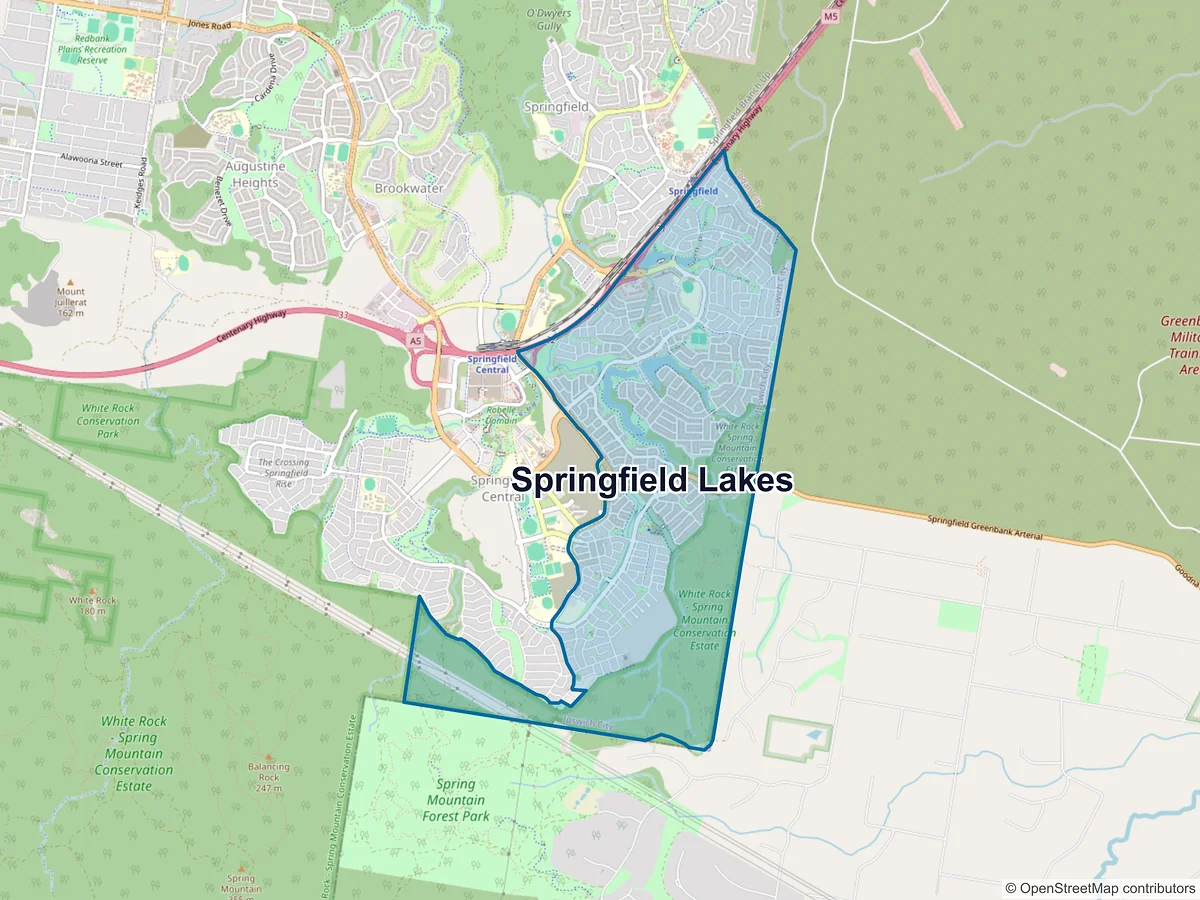 Map of Springfield Lakes, QLD, Australia