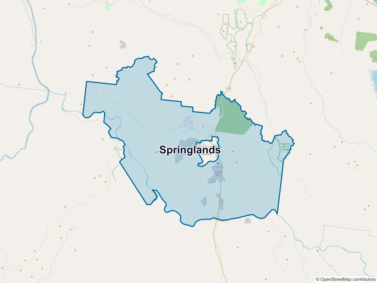 Map of Springlands, QLD, Australia