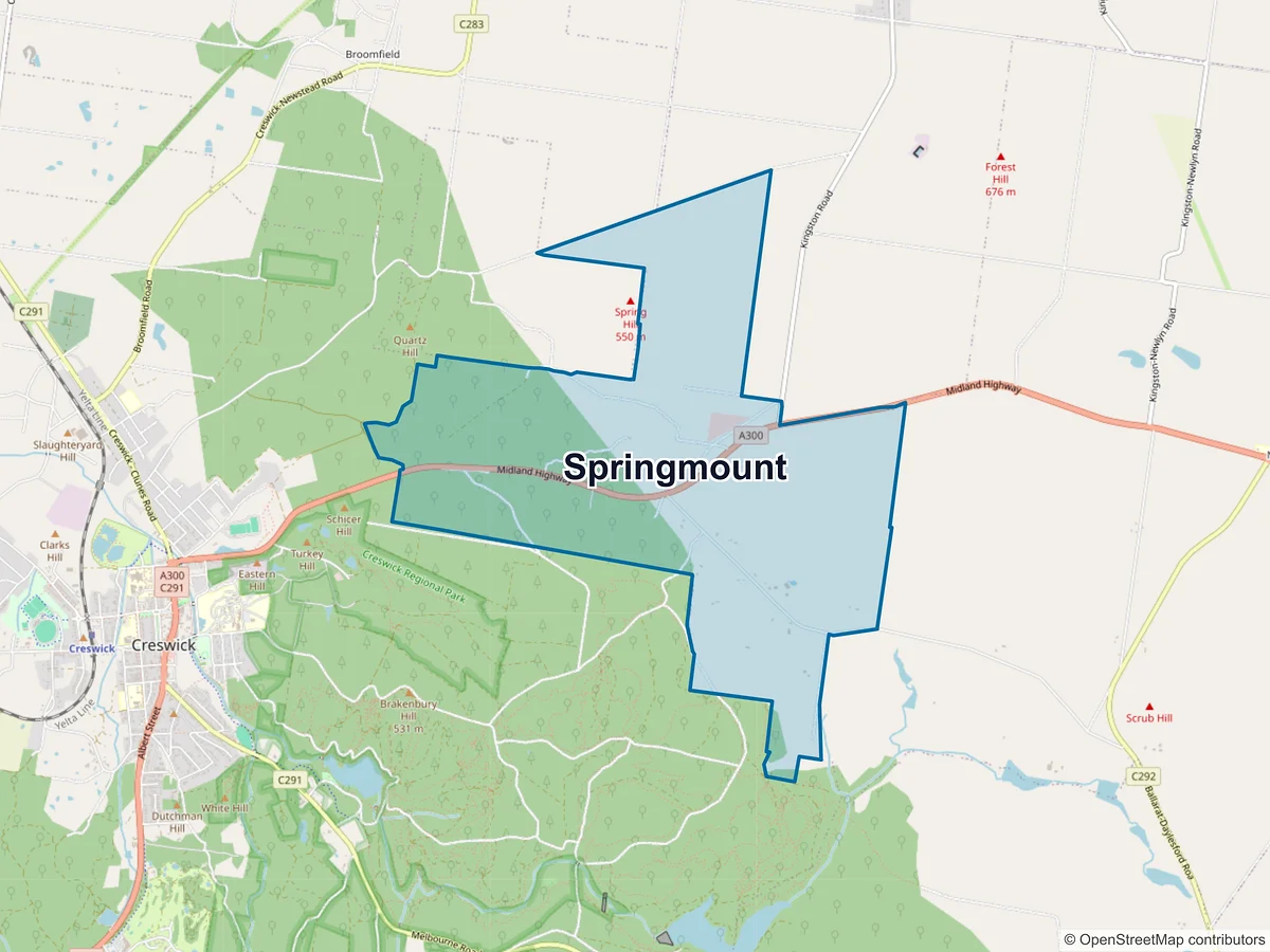 Map of Springmount, VIC, Australia