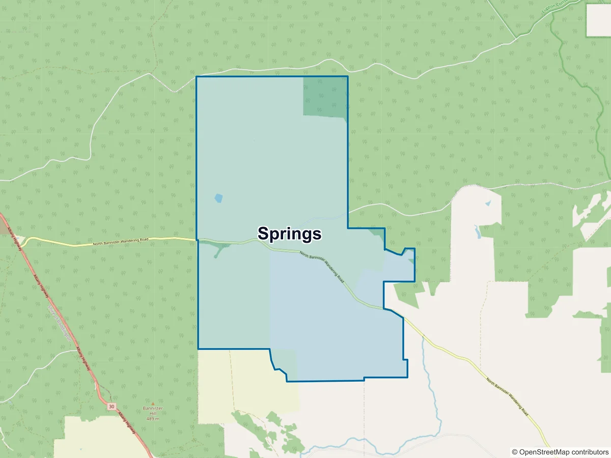 Map of Springs, WA, Australia