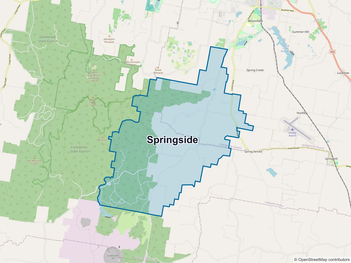 Map of Springside, NSW, Australia