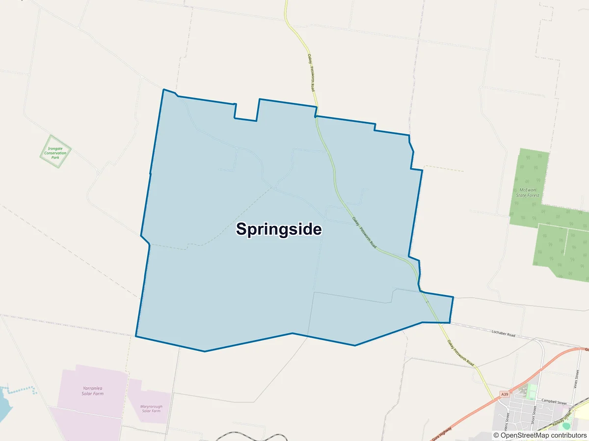 Map of Springside, QLD, Australia