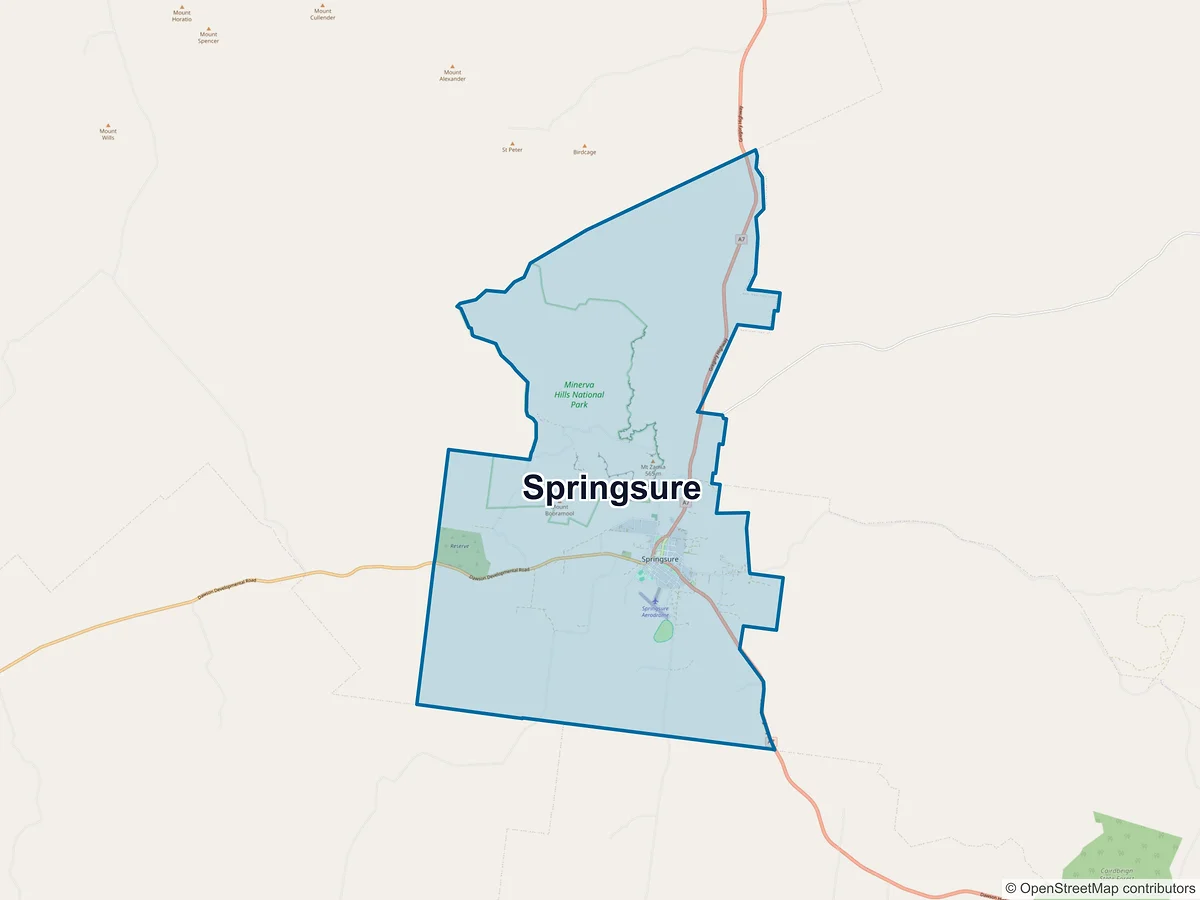 Map of Springsure, QLD, Australia