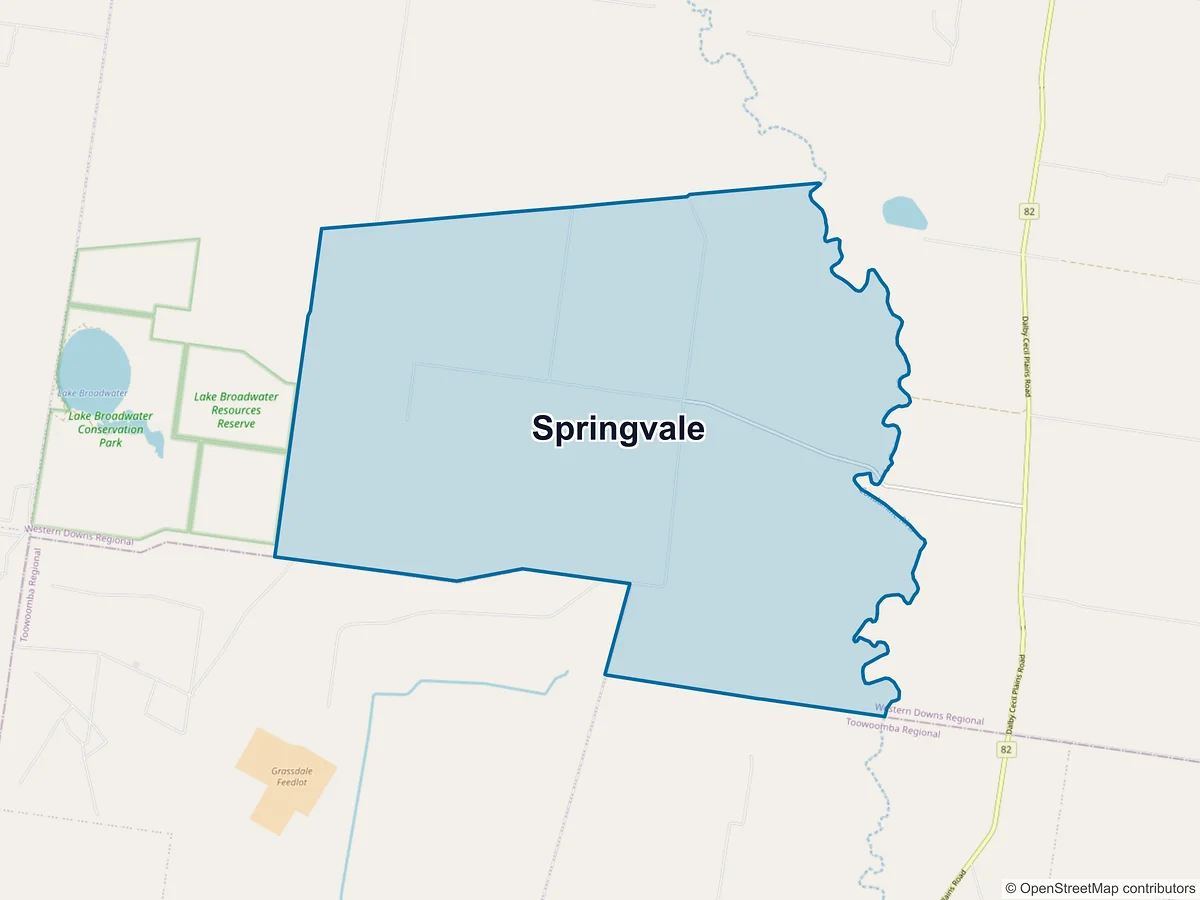 Map of Springvale, QLD, Australia