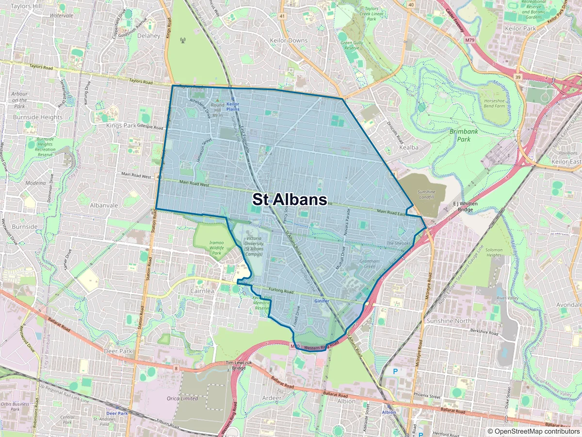 Map of St Albans, VIC, Australia