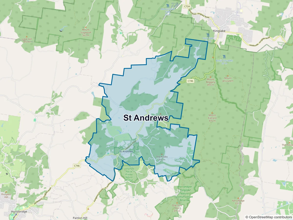 Map of St Andrews, VIC, Australia