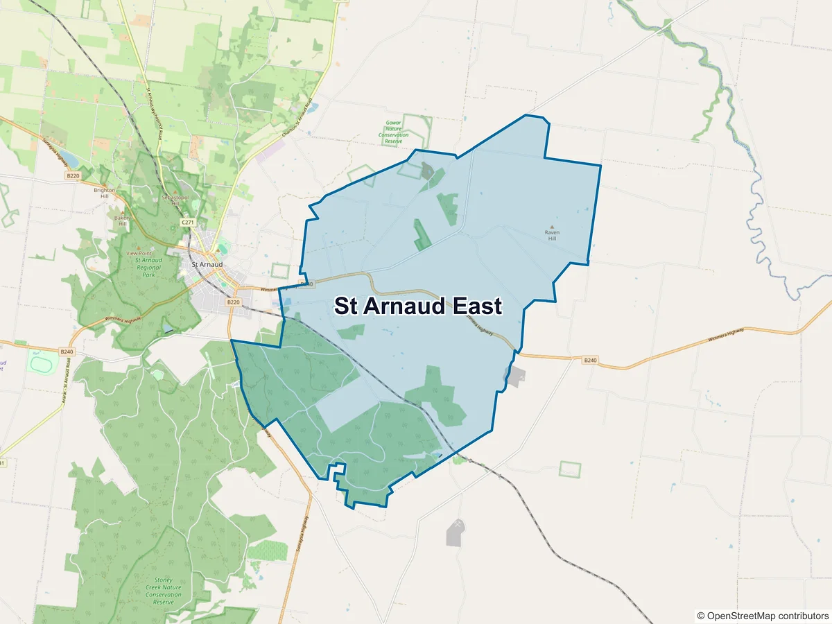Map of St Arnaud East, VIC, Australia