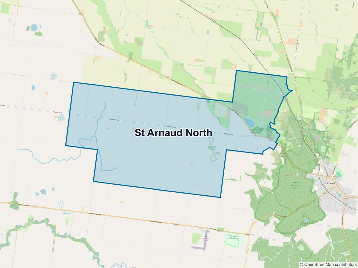 Map of St Arnaud North, VIC, Australia