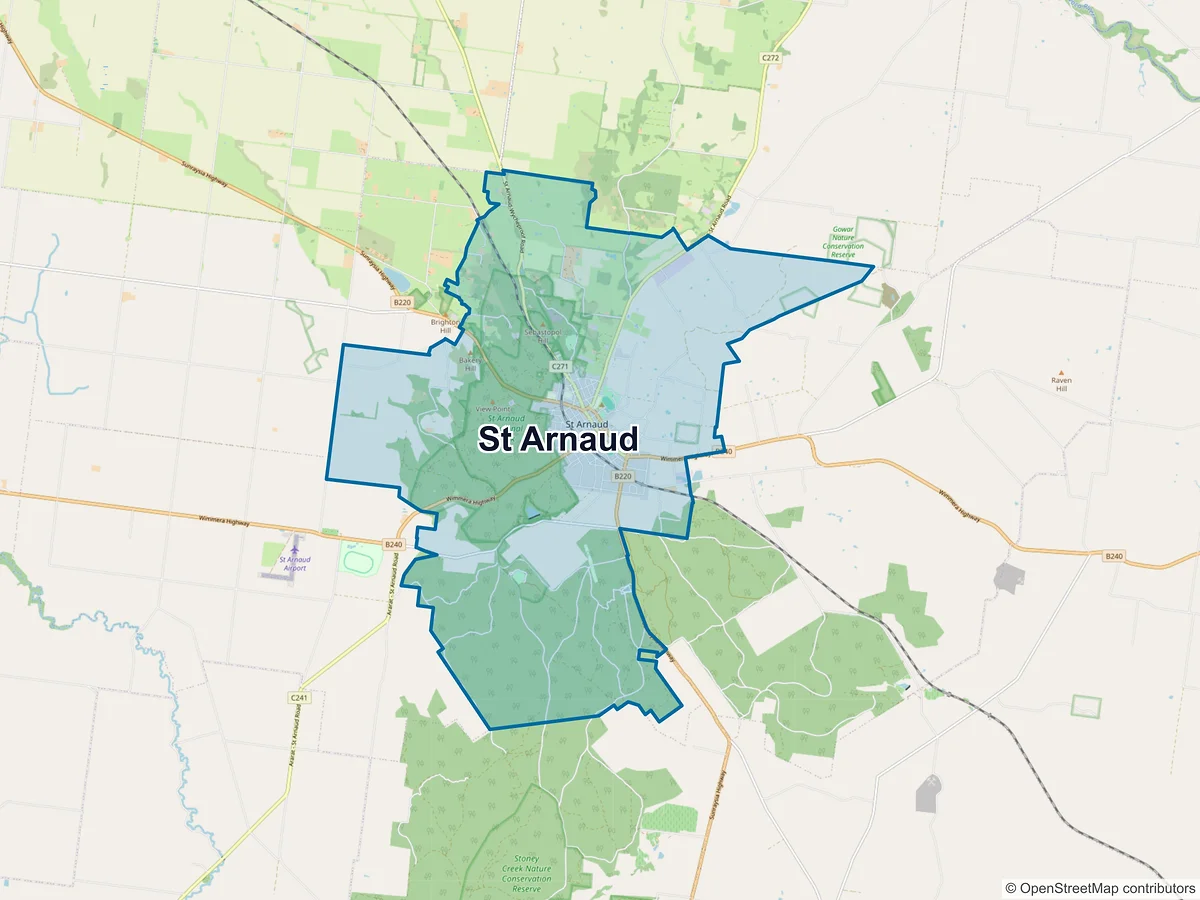 Map of St Arnaud, VIC, Australia