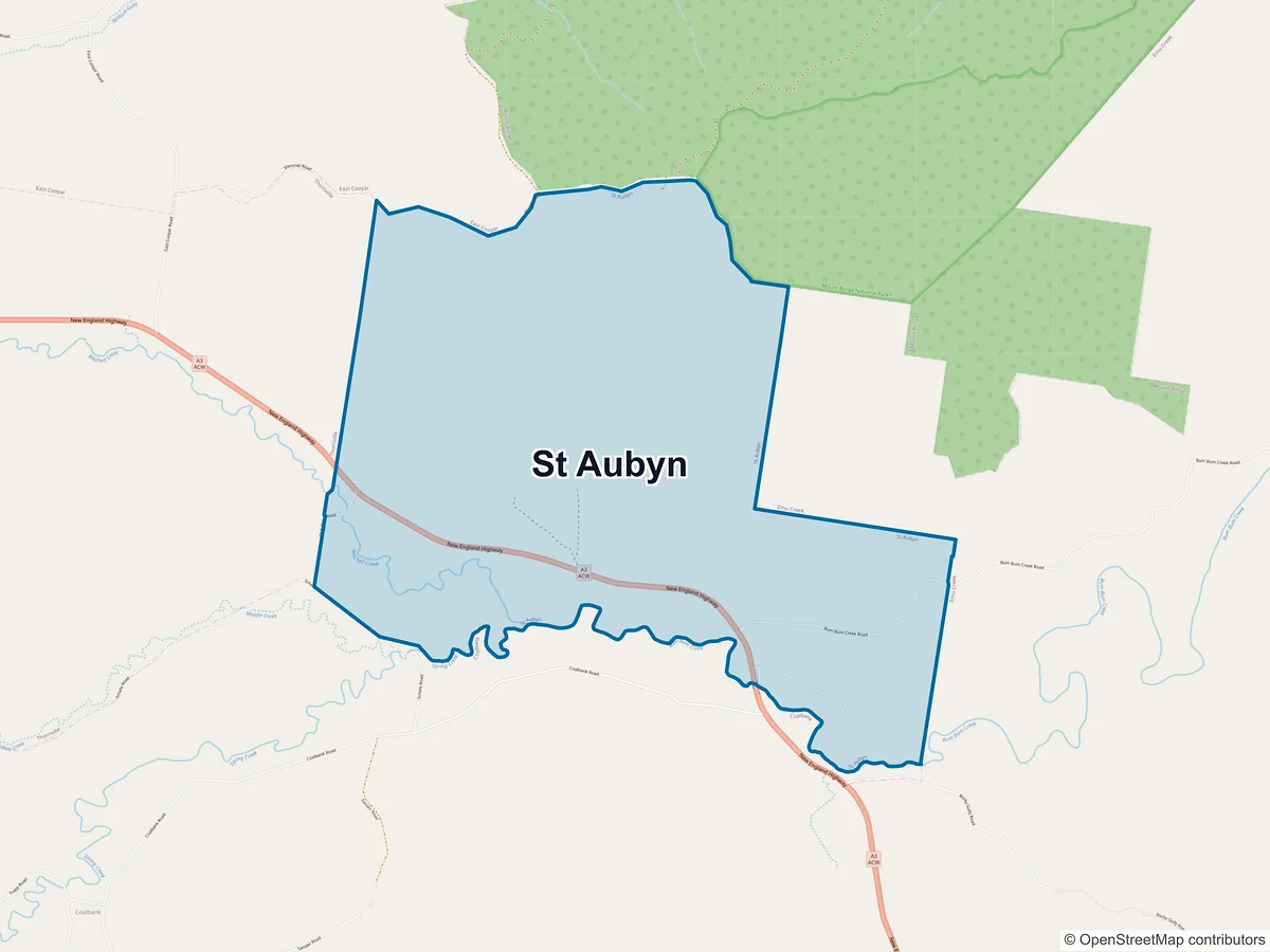 Map of St Aubyn, QLD, Australia
