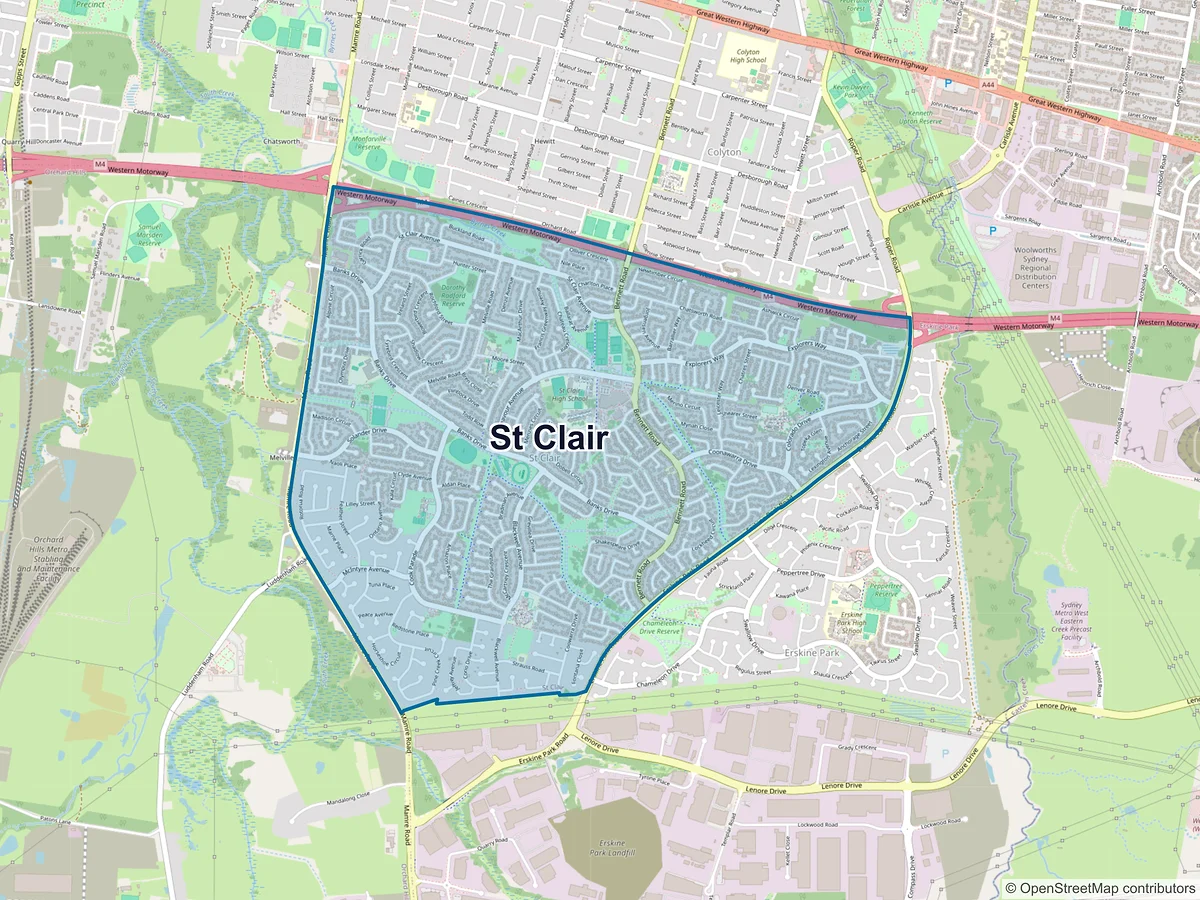 Map of St Clair, NSW, Australia