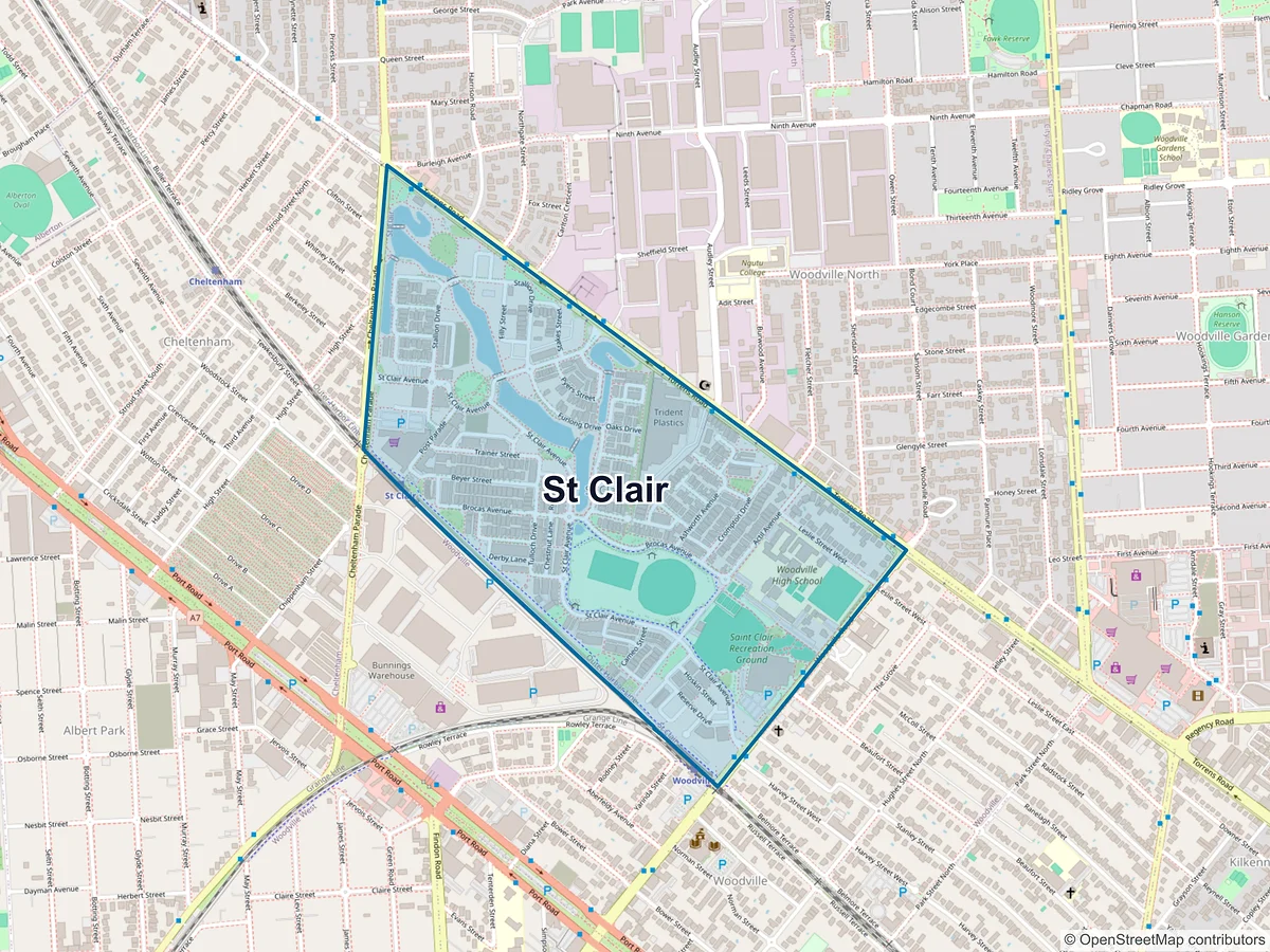 Map of St Clair, SA, Australia