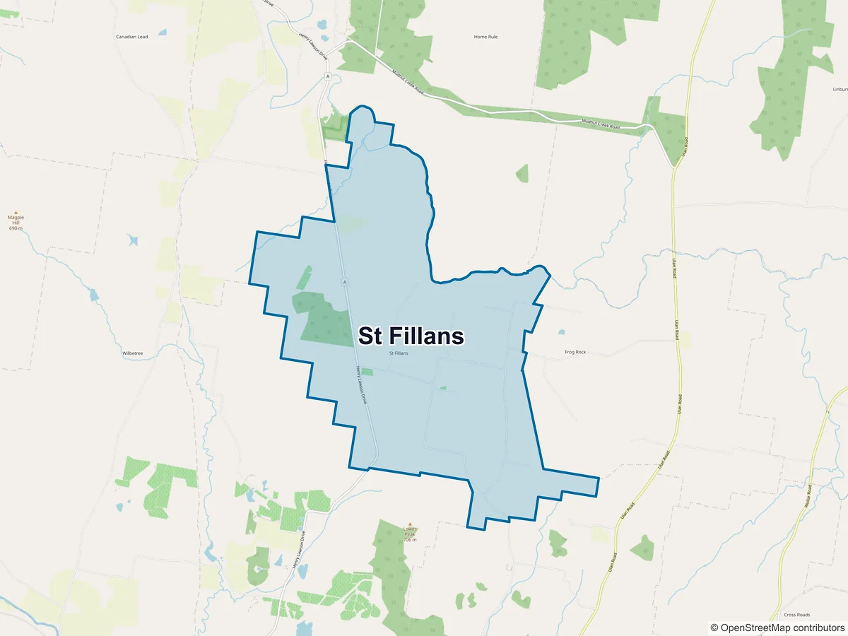 Map of St Fillans, NSW, Australia
