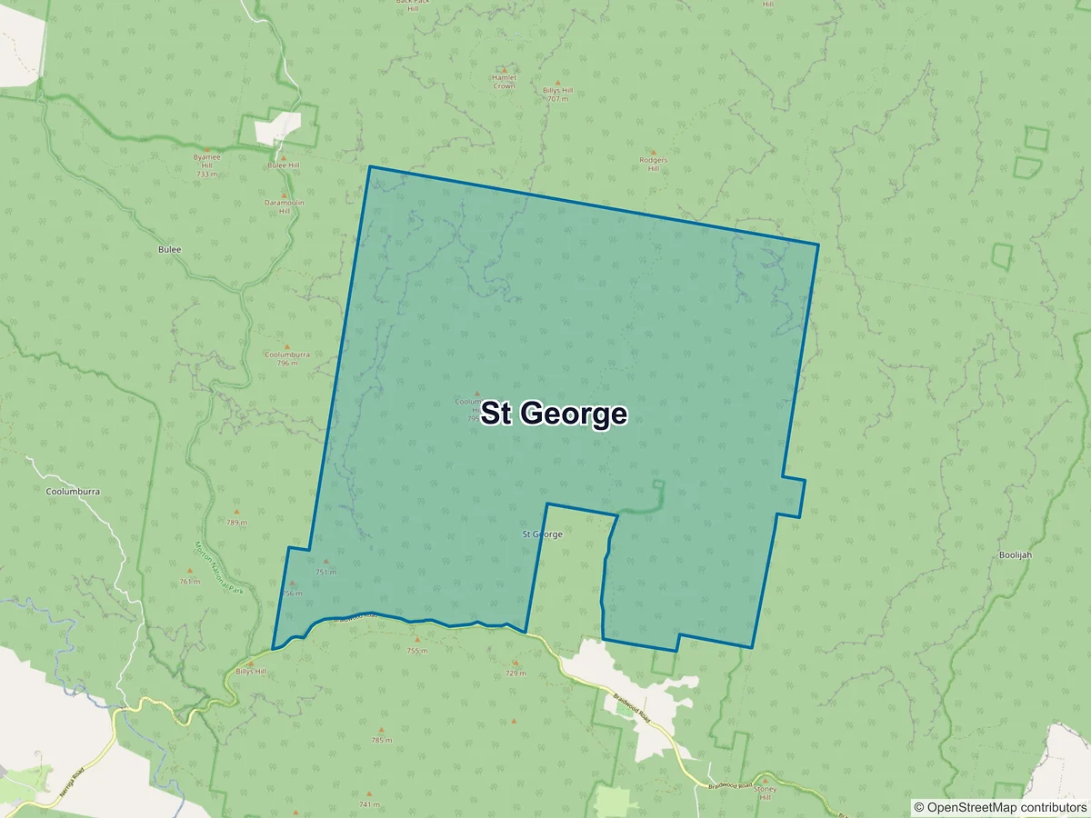 Map of St George, NSW, Australia